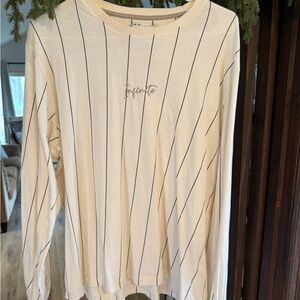 Denim & Flower Ivory Top with Dark Lines